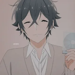 🖤 动漫, 漫画, 角色, 微笑, 男孩, 卡通 telegram sticker