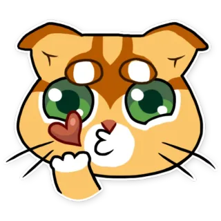 ❤ gato, gatito, beso, animal, lindo, pegatina whatsapp sticker
