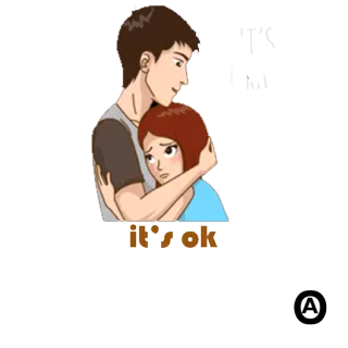 😀 It's ok abrazo, consuelo, amor, pareja, empatía telegram sticker