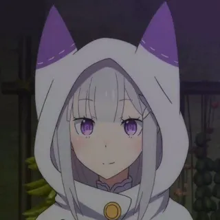 ⚜ Emilia Re:Zero Anime, Emilia, Re:Zero, Kawaii, Süß, Kapuzenpulli telegram sticker