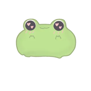 ❤️ rana, carino, kawaii, cuori, verde, adesivo, animale telegram sticker