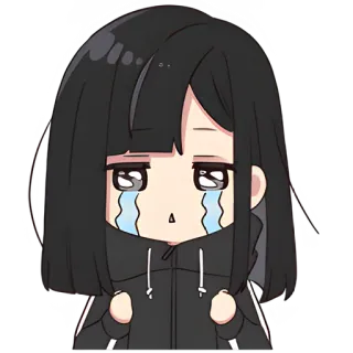 😭 ร้องไห้, อนิเมะ, เศร้า, ผู้หญิง, น้ำตา telegram sticker