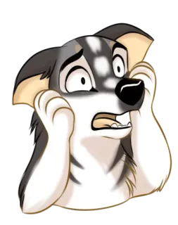 😰 cachorro, assustado, preocupado, desenho animado, animal, fofo, chocado telegram sticker