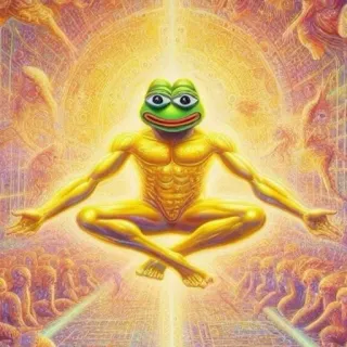 🌟 Pepe the Frog pepe, rana, meme, dorato, meditazione, divertente, internet telegram sticker