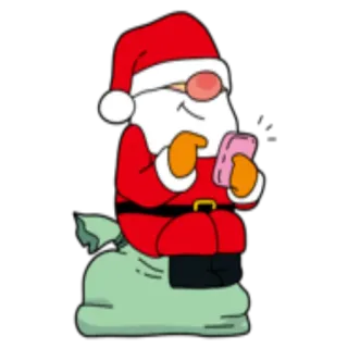 📱 Santa Claus サンタ, クリスマス, ホリデー, プレゼント, バッグ telegram sticker