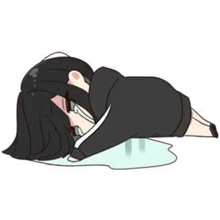 🦄 chorando, triste, anime, desenho animado, emocional, melancolia telegram sticker