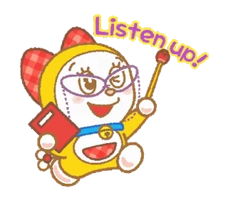 💨 Listen up! Kreskówka, Słuchać, Wesoły, Słodki whatsapp sticker