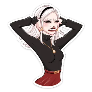 🙉 woman, frustrated, angry, sticker, cartoon telegram sticker