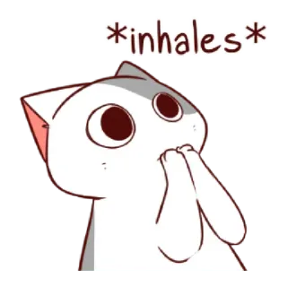 🤭 *inhales* cat, inhale, cute, animal, meme telegram sticker
