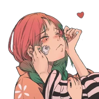 😭 piangere, anime, ragazza, benda, triste telegram sticker