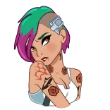 ☺️ Judy Alvarez Cyberpunk 2077 Cyberpunk, Judy, Anime, Female, Video game character telegram sticker