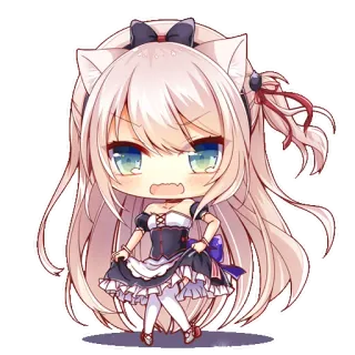 😱 Anime, Chibi, Catgirl, Imut, Maid telegram sticker