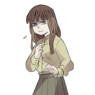 😒 fille anime, dessin animé, fille, femme telegram sticker