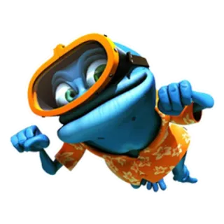 🏊 Crazy Frog Frosch, Verrückter Frosch, Blau, Cartoon telegram sticker