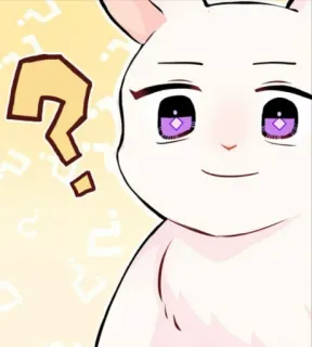 🧐 punto interrogativo, coniglio, anime, kawaii, animale domestico telegram sticker