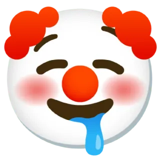 🤤 clown, emoji, sad, crying, face, expression, tears telegram sticker