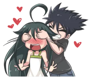 🙈 anime, couple, love, hearts, cute telegram sticker