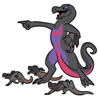 👩‍👦‍👦 lizard, reptile, cartoon, animal, family, pointing whatsapp sticker