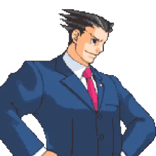 😈 Phoenix Wright Ace Attorney Phoenix Wright, Ace Attorney, Advogado, Personagem, Jurista telegram sticker