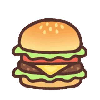 😊 hamburguesa, comida, sándwich, dibujo animado, comida rápida, ilustración whatsapp sticker
