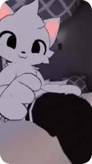💋 mèo, hoạt hình, trắng, động vật, dễ thương telegram sticker