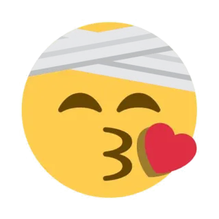 🤕 emoji, kiss, love, heart, bandage telegram sticker