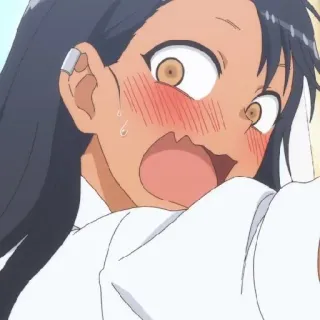🍬 Nagatoro Don't Toy with Me, Miss Nagatoro animé, fille, gênée, mignon, fanart, dessin animé telegram sticker