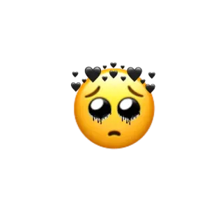 🥺 грустный смайлик, плач, эмо, сердечки, грусть telegram sticker
