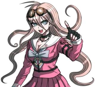 😡 Miu Iruma Danganronpa V3: Killing Harmony anime, Danganronpa, Miu Iruma, kobieta, różowy, blond whatsapp sticker