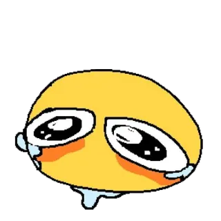 😓 emoji, sad, crying, yellow, cartoon telegram sticker