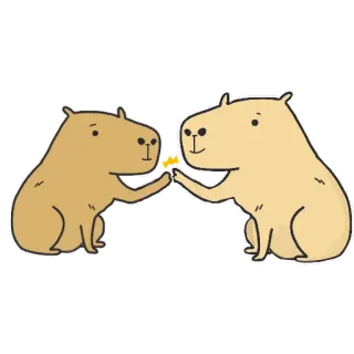 🙌 Capivara, Animais, Fofo, Amizade, Desenho animado, Roedor telegram sticker