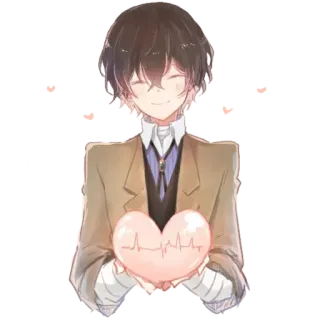 ❤️ Anime, Personagem, Coração, Kawaii, Fofo, Desenho animado telegram sticker