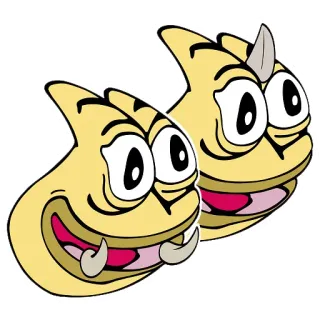 👬 dessin animé, monstre, personnage, souriant, dents whatsapp sticker