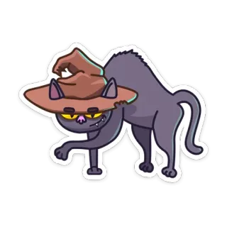 😏 Harry Potter gato, mago, magia, animal, bruxaria, fantasia, chapéu seletor, adesivo, harry potter whatsapp sticker