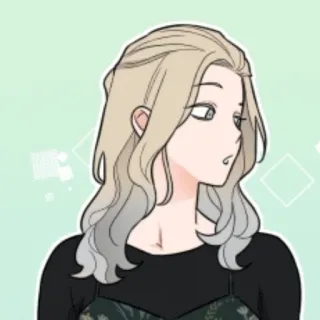 🖤 mulher, pessoa, desenho animado, retrato, ilustração whatsapp sticker