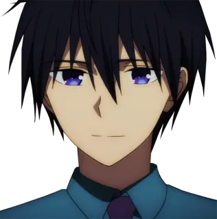 🙂 Anime, Chico, Manga, Personaje, Retrato, Guapo, Ojos morados, Pelo negro telegram sticker
