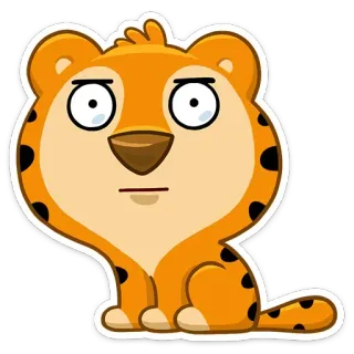 😐 dessin animé, animal, tigre, mignon, drôle, autocollant telegram sticker