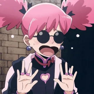😅 Anime, Personaggio, Capelli rosa, Cartone animato, Illustrazione, Femmina telegram sticker