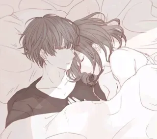 💤 アニメ, カップル, 睡眠, 愛, 関係, かわいい telegram sticker
