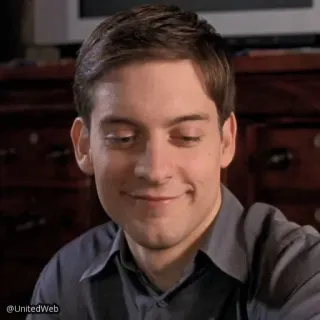 🙂 Peter Parker Spider-Man tobey maguire, actor, movie, smile telegram sticker