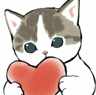 💗 kot, serce, słodki, zwierzę, zwierzak, miłość, kotek, rysunek telegram sticker