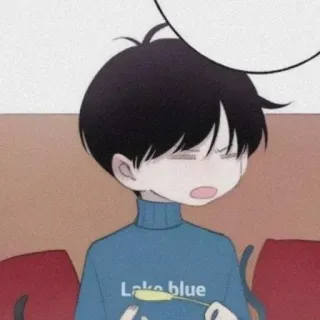 🖋 Lake blue Gaya anime, Kartun, Potret, Biru, Anak laki-laki telegram sticker
