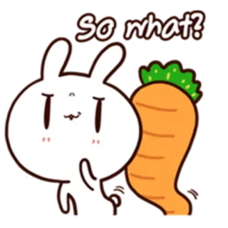 😗 So what? Hase, Häschen, Karotte, Tier, niedlich, Aufkleber telegram sticker