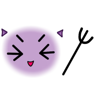 😈 Emoji, Roxo, Bravo, Diabo, Fofo, Desenho animado whatsapp sticker