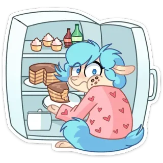 🍰 Cartoon, Essen, Dessert, Kühlschrank, Cupcakes, Kuchen, Snacks telegram sticker