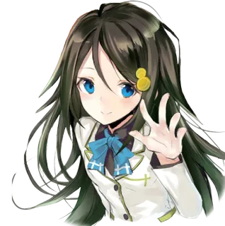 👋 Anime, Ragazza, Uniforme scolastica, Carina, Sorriso telegram sticker