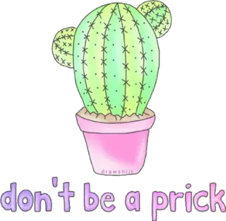 🌵 don't be a prick cacto, picada, insulto, planta, engraçado whatsapp sticker