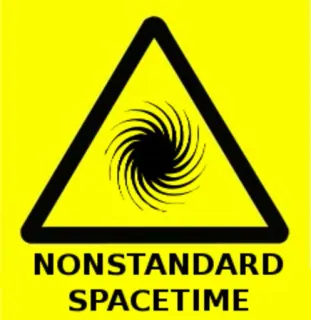 🌌 NONSTANDARD SPACETIME пространство-время, предупреждающий знак, черная дыра, спираль, физика, нестандартный telegram sticker
