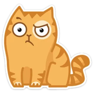 😦 gato, adesivo, laranja, desenho animado, animal, engraçado, fofo telegram sticker