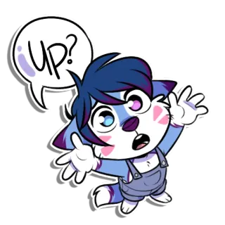 ☝️ UP? cartoon, furry, animal, cute, question telegram sticker